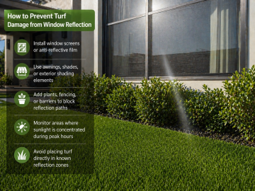 How to Prevent Turf Damage from Window Reflection - heat resistant turf guide