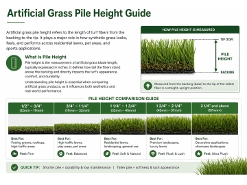 Artificial Grass Pile Height Guide, pile height comparison for varius applications